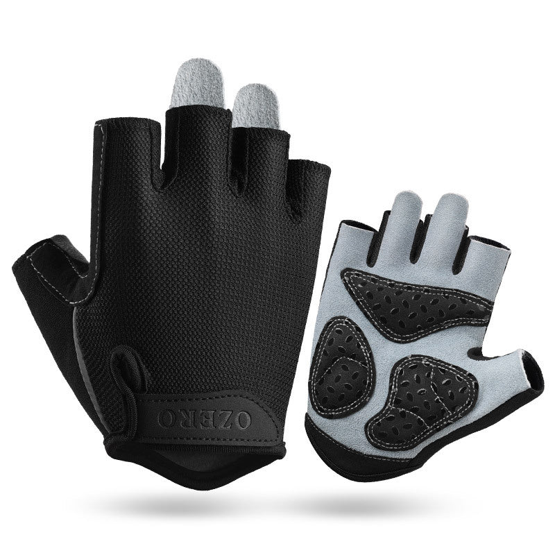 NNEDSZ S Black Men's Summer Cycling Gloves - Breathable Half-Finger Non-Slip Fitness Training Gloves for Weightlifting