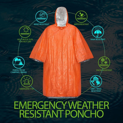 4-Pack Emergency Waterproof Rain Ponchos with Hood-2