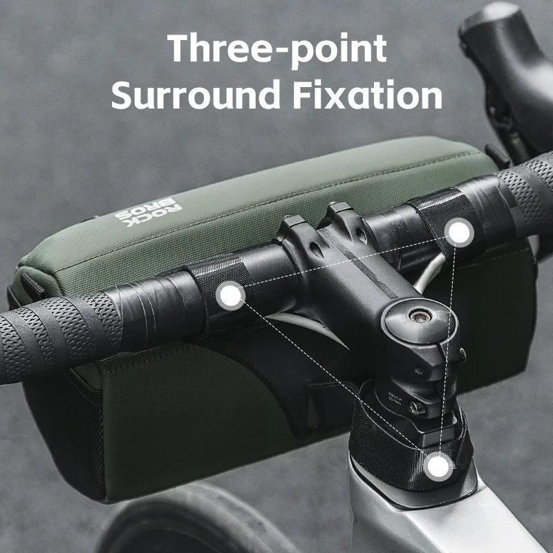 Waterproof Bicycle Tube Bag 2.2L Handlebar Storage Army Green-3