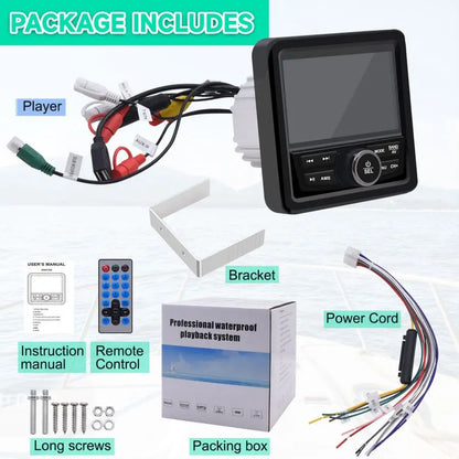 Waterproof Bluetooth Marine Stereo Radio-4