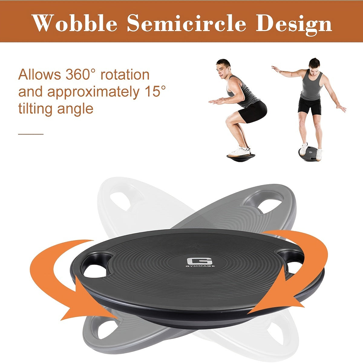 1pc Balance Board - Non-Slip Exercise Trainer(Black)-2